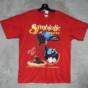 Marvel Symbiotic Sweets Venom T Shirt Men's Size L Red Chocolate Bite Comics Tee